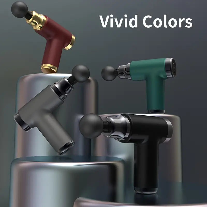 mini pistola de masaje portátil - Masajeador muscular de tejido profundo (Negro)