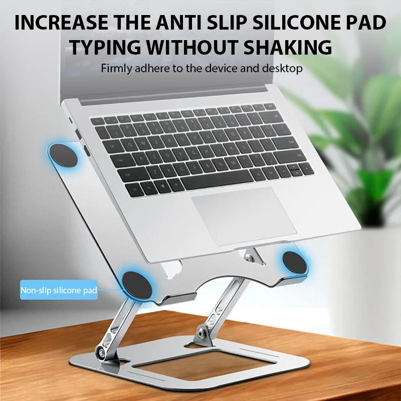 Soporte ajustable para portátil de acero al carbono, compatible con notebooks y tablets de hasta 17 pulgadas, MacBook, portátiles y con soporte de refrigeración plegable y portátil.