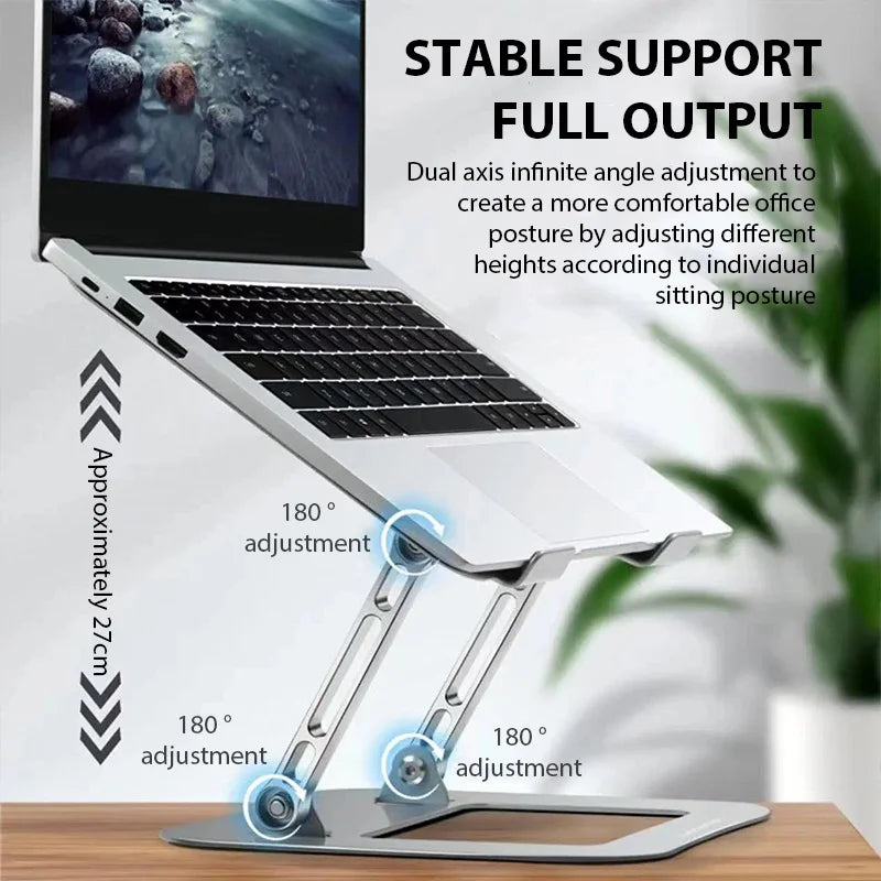 Soporte ajustable para portátil de acero al carbono, compatible con notebooks y tablets de hasta 17 pulgadas, MacBook, portátiles y con soporte de refrigeración plegable y portátil.