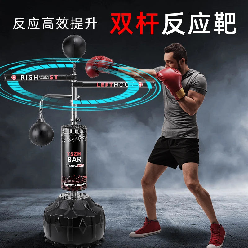 🥊 Sistema de Entrenamiento de Reflejos 360° con Barra Giratoria y Speed Balls