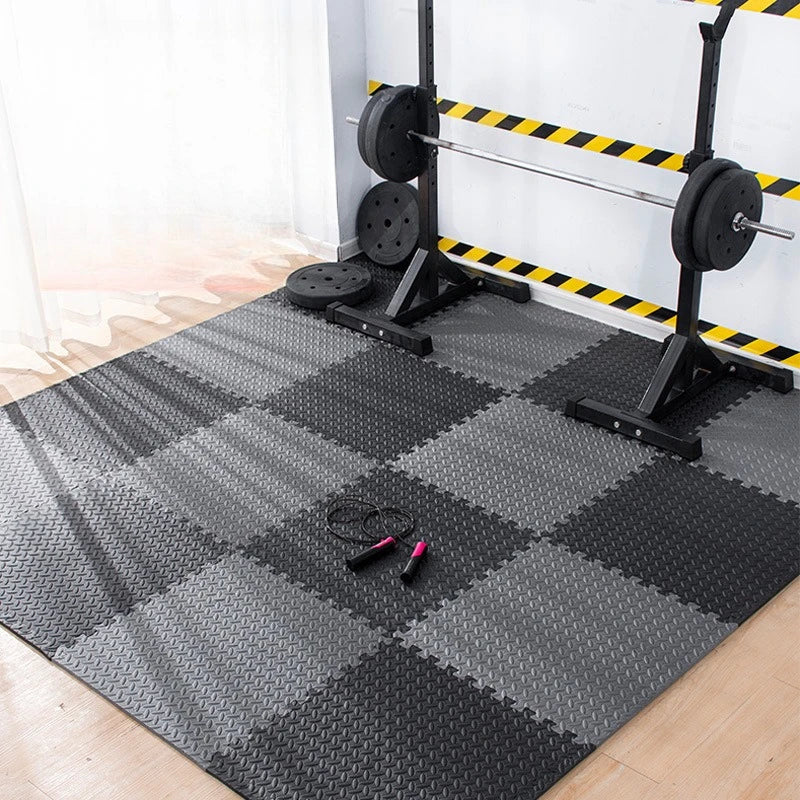 Esterilla de yoga entrelazada de 30x30 cm, 16 piezas, para gimnasio en casa y equipamiento de yoga. Alfombrilla protectora de espuma EVA antideslizante para suelos de fitness en interiores.