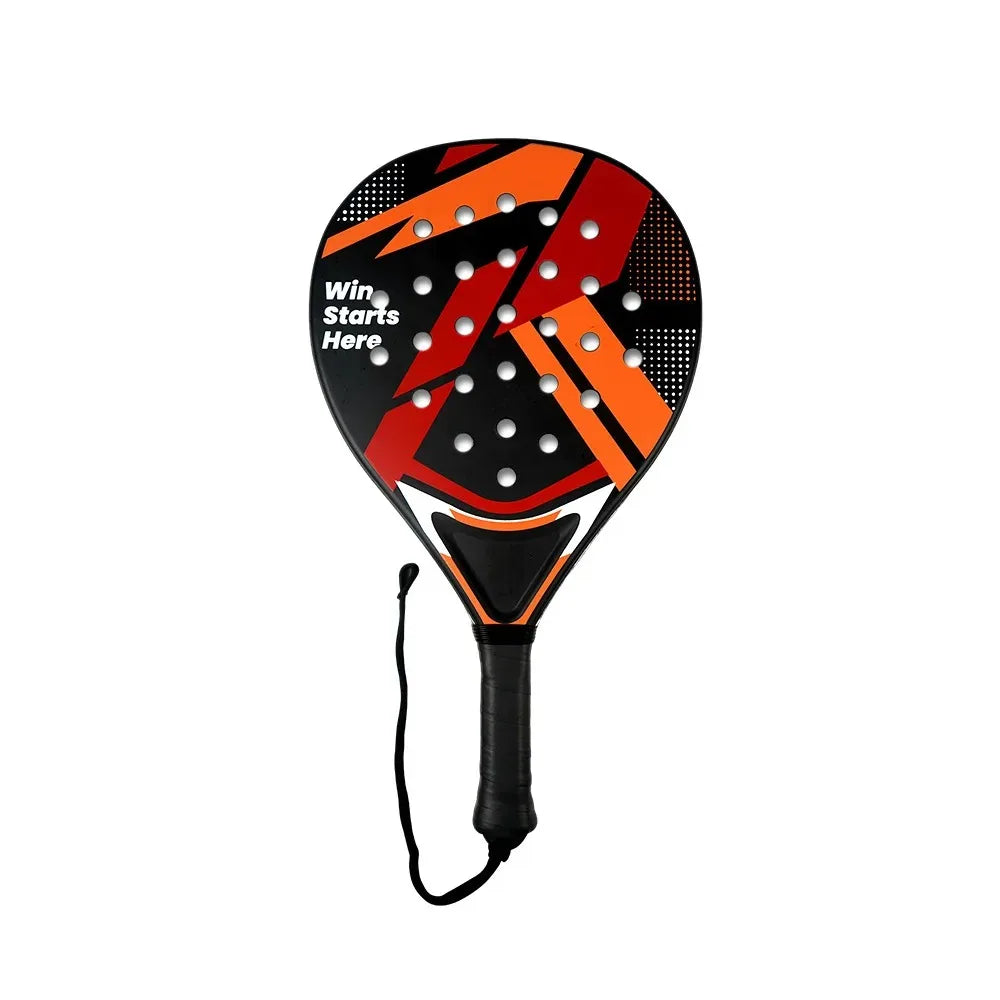 Raqueta de pádel para principiantes e intermedios. Mango resistente antivibración. Empuñadura de plástico.