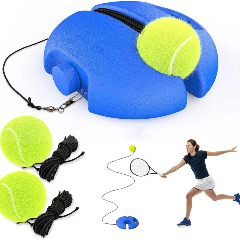 Base de entrenamiento de tenis resistente con elástico, adecuada para tenis en interiores y exteriores, para entrenamiento de rebote y accesorios de pádel.