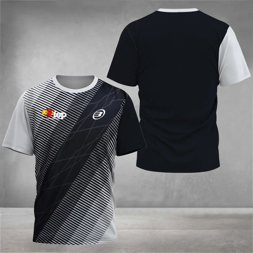 Camiseta de tenis de manga corta transpirable Cool Padel para hombre, de secado rápido, ideal para el verano.