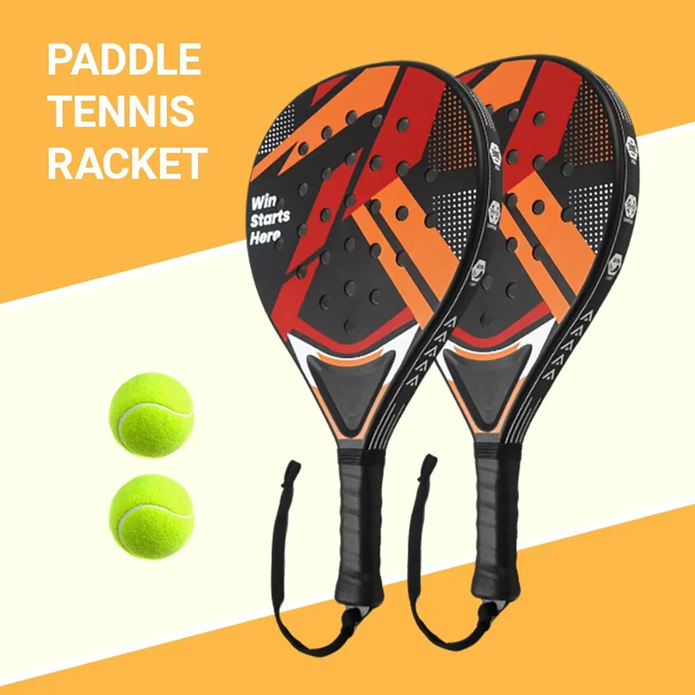Raqueta de pádel para principiantes e intermedios. Mango resistente antivibración. Empuñadura de plástico.