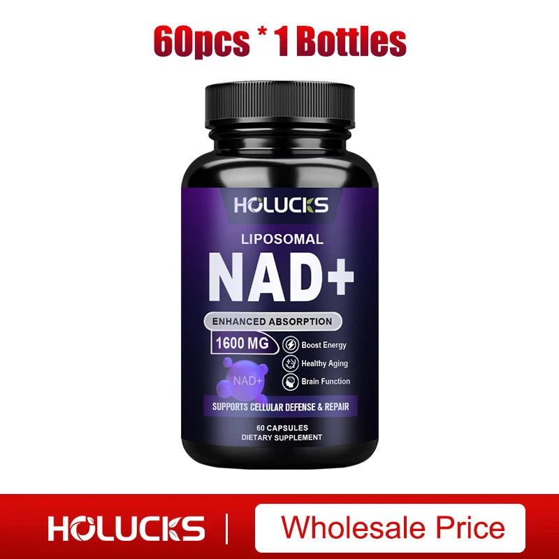 Suplemento NAD+ - con resveratrol, mejora la vitalidad celular, la reparación celular, antienvejecimiento, antioxidante, mejora la energía y la concentración.