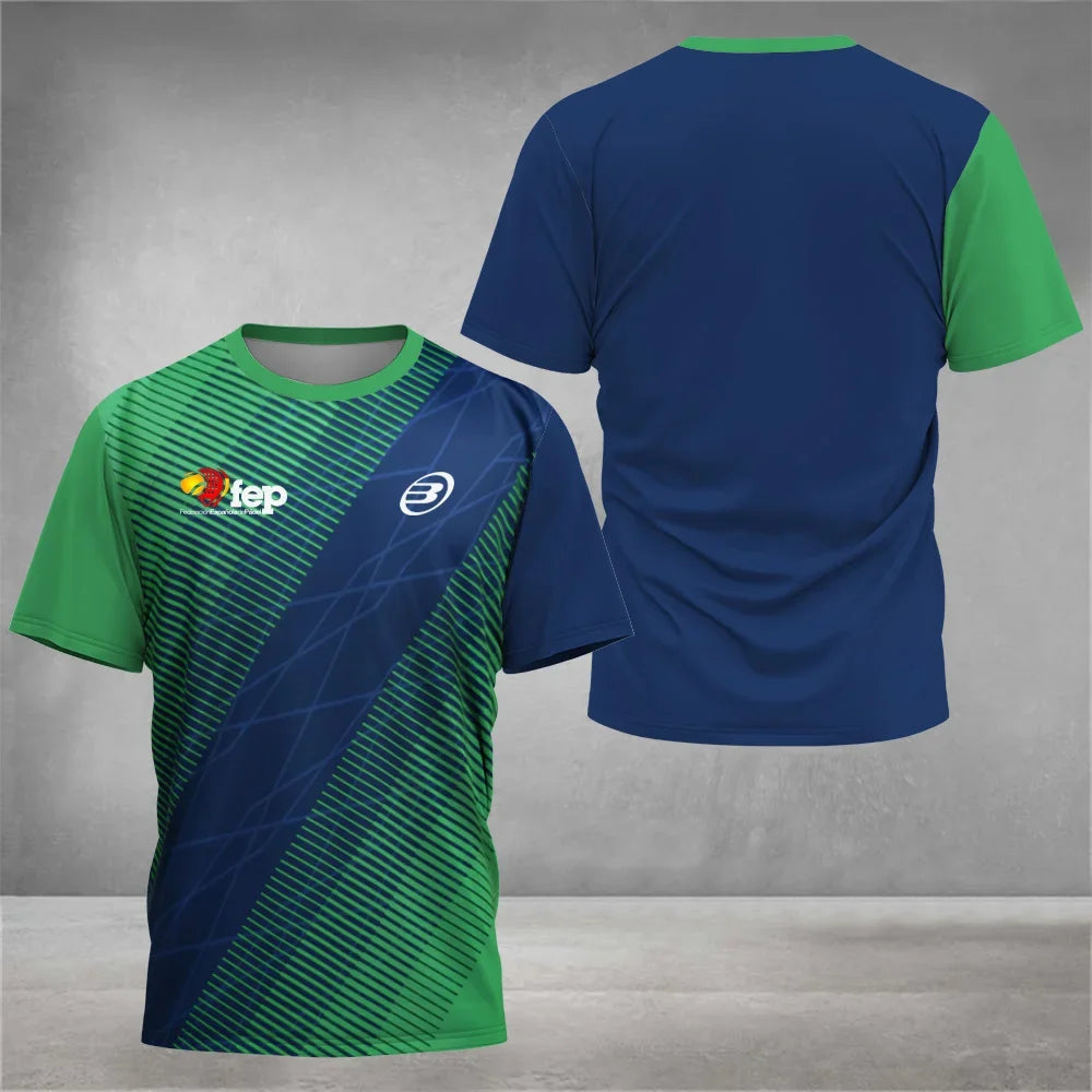 Camiseta de tenis de manga corta transpirable Cool Padel para hombre, de secado rápido, ideal para el verano.