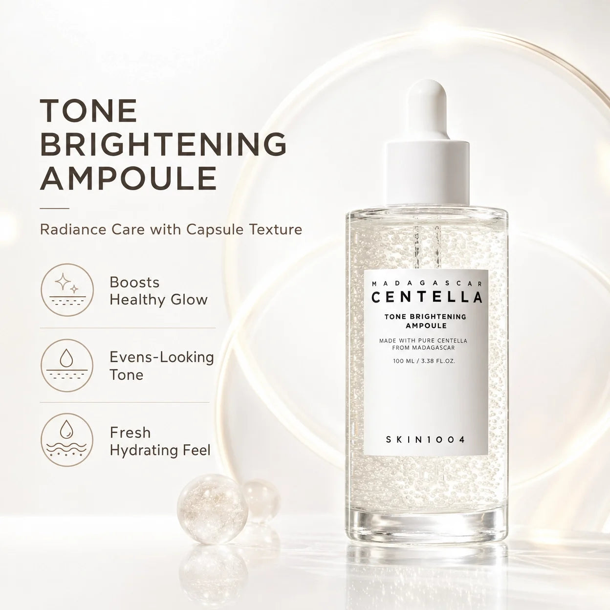 Ampolla de Centella Coreana, Sérum Hidratante Facial Iluminador, Calmante y Reparador de Poros, Suero Suave para el Cuidado Facial Diario.