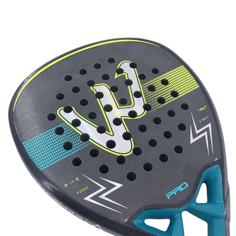 Pala de pádel de fibra de carbono personalizada 3K 12K 18K con un hermoso diseño para tenis de playa y uso deportivo