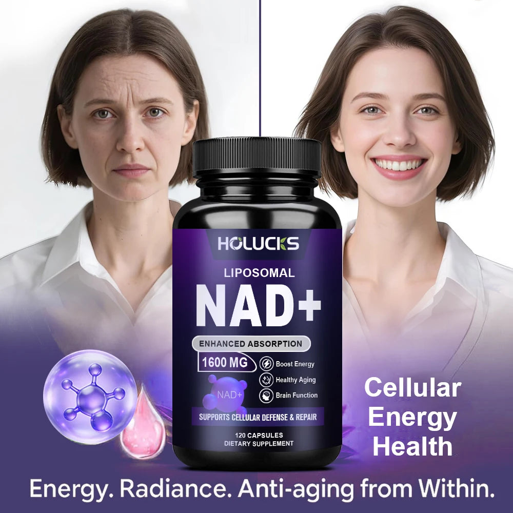 Suplemento NAD+ - con resveratrol, mejora la vitalidad celular, la reparación celular, antienvejecimiento, antioxidante, mejora la energía y la concentración.