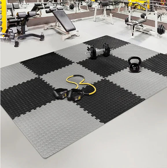 Esterilla de yoga entrelazada de 30x30 cm, 16 piezas, para gimnasio en casa y equipamiento de yoga. Alfombrilla protectora de espuma EVA antideslizante para suelos de fitness en interiores.