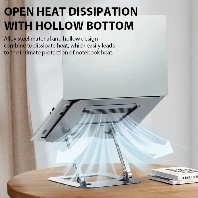 Soporte ajustable para portátil de acero al carbono, compatible con notebooks y tablets de hasta 17 pulgadas, MacBook, portátiles y con soporte de refrigeración plegable y portátil.