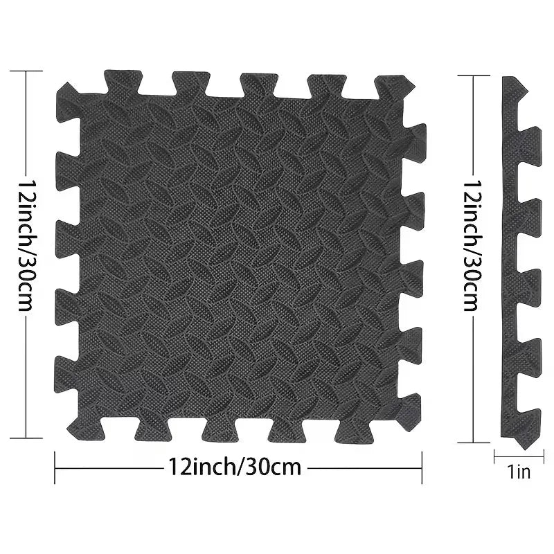 Esterilla de yoga entrelazada de 30x30 cm, 16 piezas, para gimnasio en casa y equipamiento de yoga. Alfombrilla protectora de espuma EVA antideslizante para suelos de fitness en interiores.