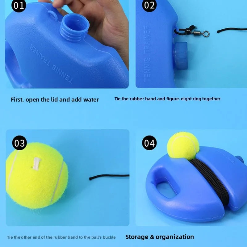 Base de entrenamiento de tenis resistente con elástico, adecuada para tenis en interiores y exteriores, para entrenamiento de rebote y accesorios de pádel.