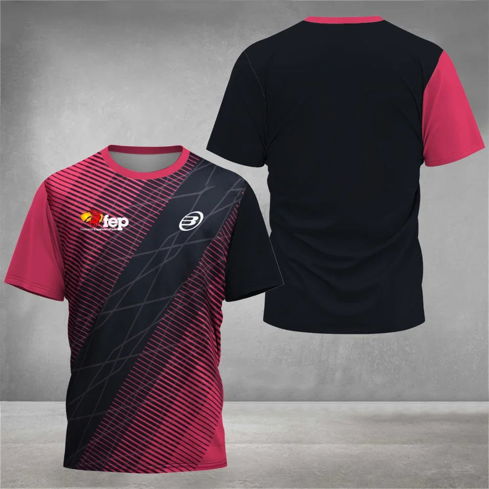 Camiseta de tenis de manga corta transpirable Cool Padel para hombre, de secado rápido, ideal para el verano.