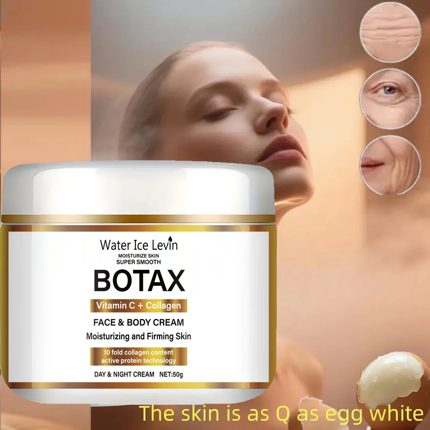 Crema de colágeno con niacinamida, crema hidratante facial reafirmante, para uso diurno y nocturno, contiene vitamina C, hidrata y nutre la piel sensible.