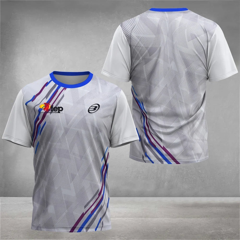 Camiseta de tenis de manga corta transpirable Cool Padel para hombre, de secado rápido, ideal para el verano.