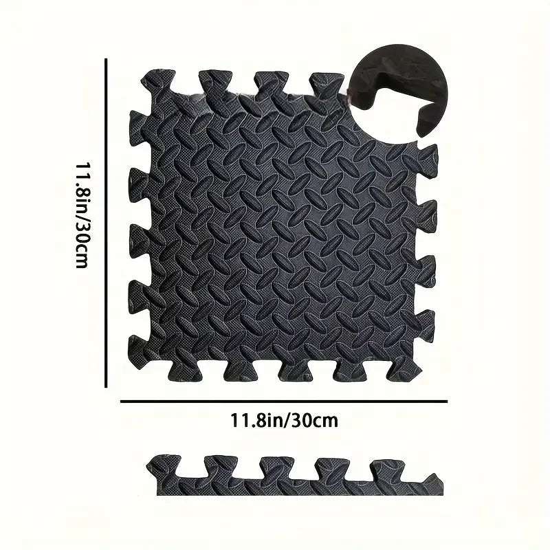 Esterilla de yoga entrelazada de 30x30 cm, 16 piezas, para gimnasio en casa y equipamiento de yoga. Alfombrilla protectora de espuma EVA antideslizante para suelos de fitness en interiores.