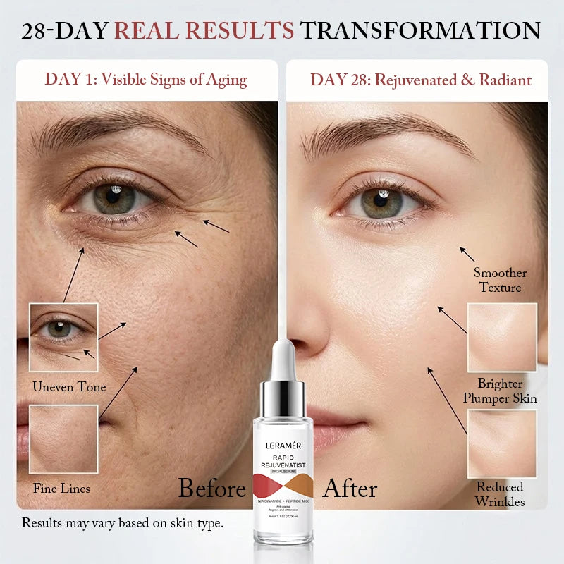 Sérum facial con péptidos de niacinamida de 30 ml/50 ml, esencia iluminadora antiedad, reduce la opacidad y unifica el tono de la piel.