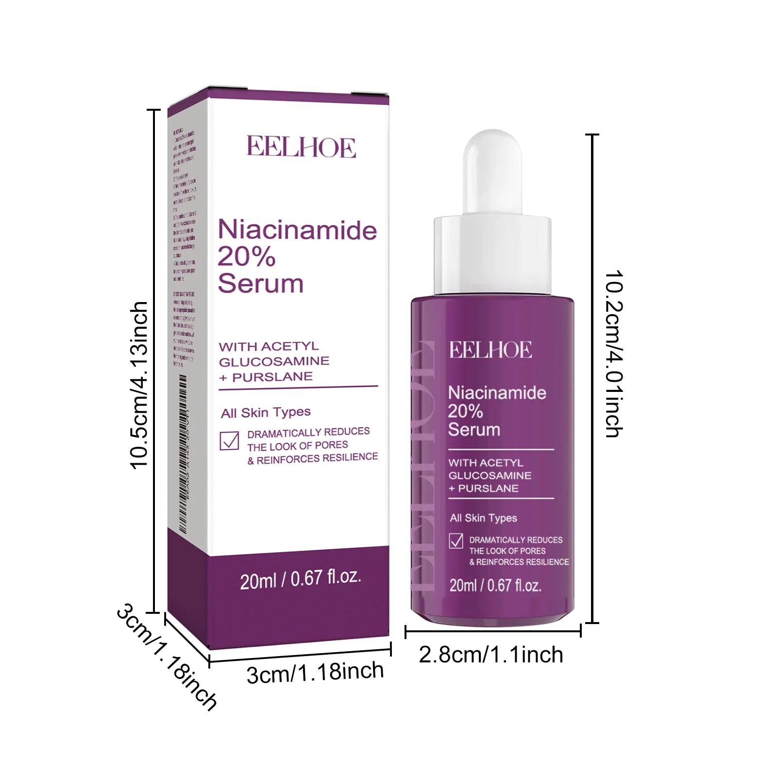 Concentrado antiedad con 20 % de niacinamida B3 para combatir la decoloración y minimizar los poros dilatados. Sin perfume ni parabenos. 20 ml.