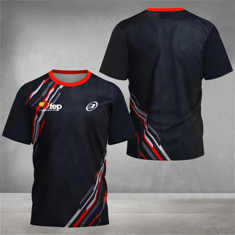 Camiseta de tenis de manga corta transpirable Cool Padel para hombre, de secado rápido, ideal para el verano.