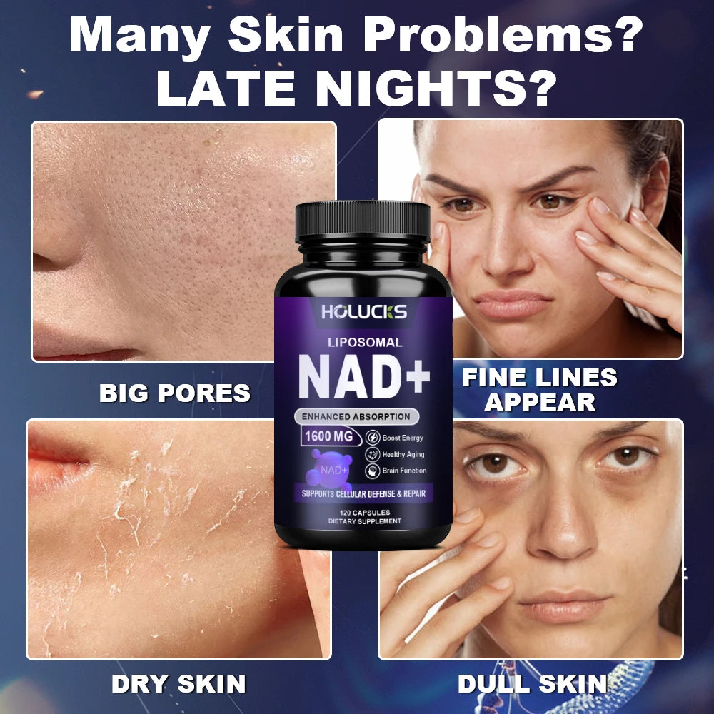 Suplemento NAD+ - con resveratrol, mejora la vitalidad celular, la reparación celular, antienvejecimiento, antioxidante, mejora la energía y la concentración.