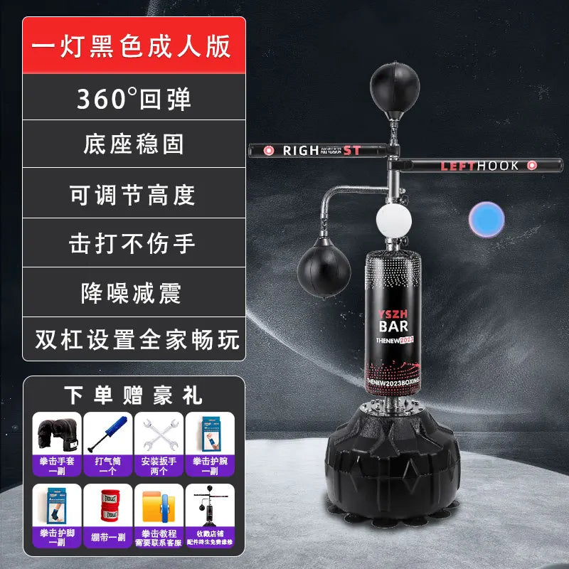 🥊 Sistema de Entrenamiento de Reflejos 360° con Barra Giratoria y Speed Balls