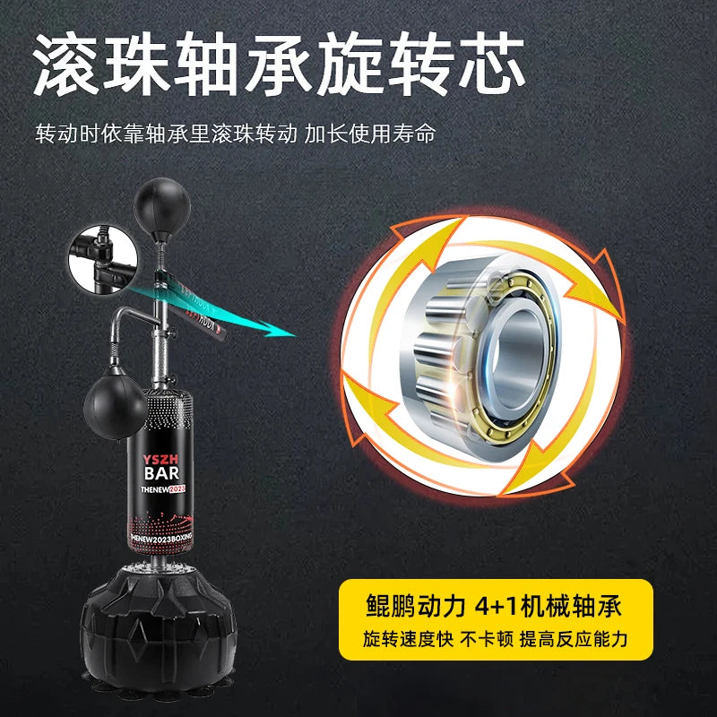 🥊 Sistema de Entrenamiento de Reflejos 360° con Barra Giratoria y Speed Balls