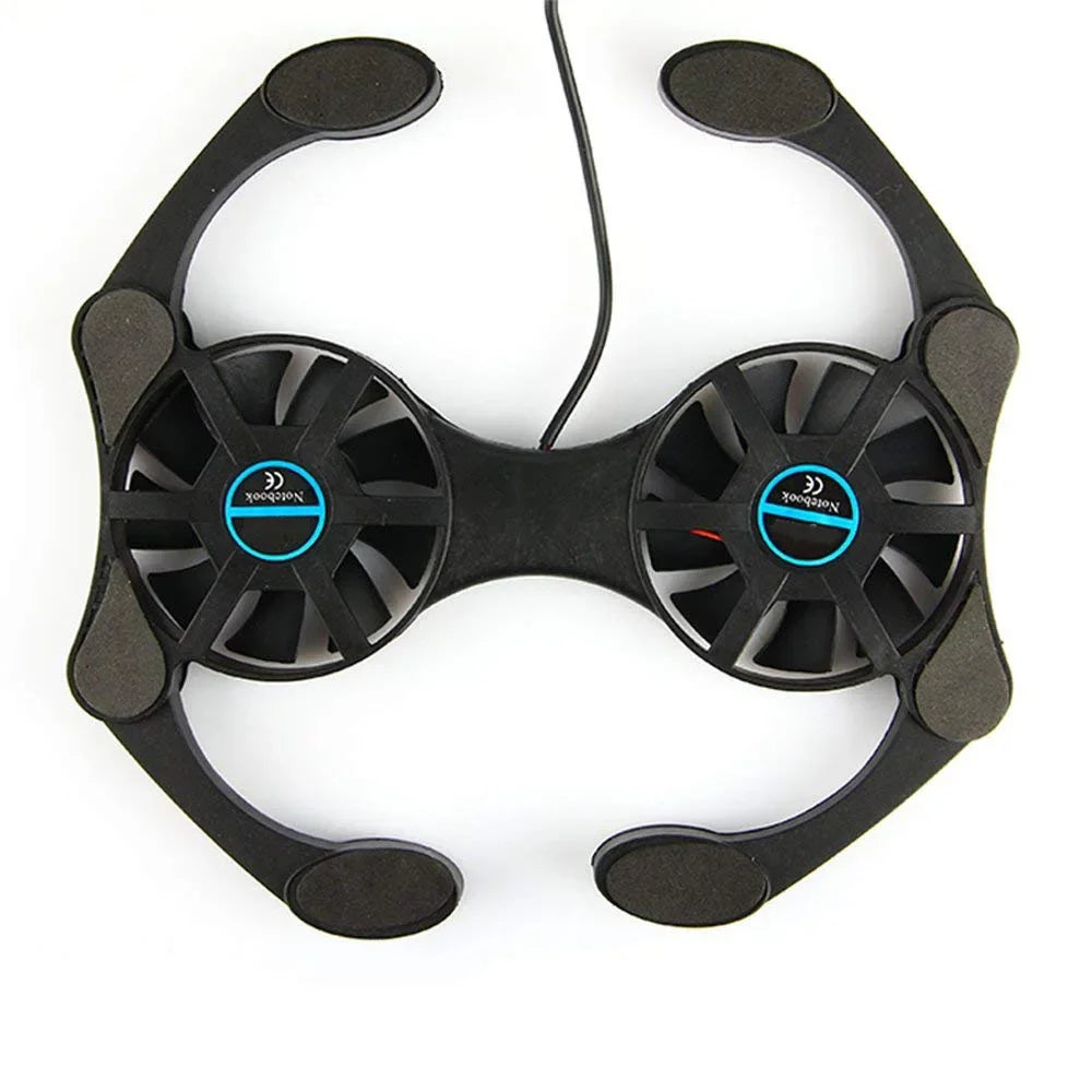 Base de refrigeración USB plegable para portátil con ventiladores dobles, mini enfriador tipo pulpo para portátiles de 7 a 15 pulgadas.