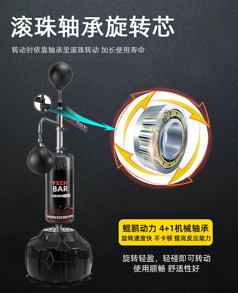 🥊 Sistema de Entrenamiento de Reflejos 360° con Barra Giratoria y Speed Balls
