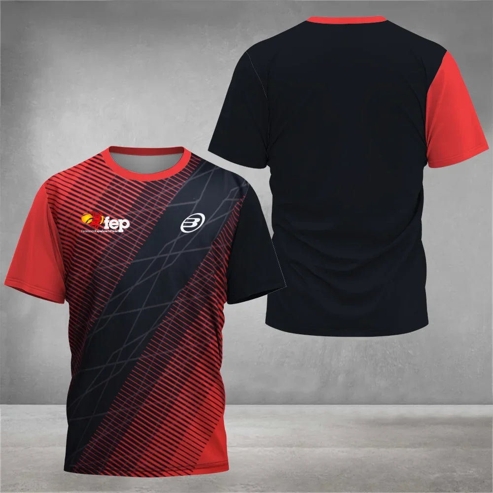 Camiseta de tenis de manga corta transpirable Cool Padel para hombre, de secado rápido, ideal para el verano.
