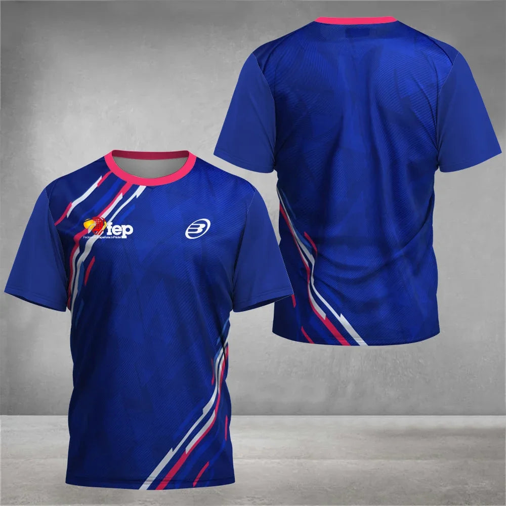Camiseta de tenis de manga corta transpirable Cool Padel para hombre, de secado rápido, ideal para el verano.