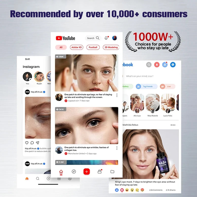 Suplemento NAD+ - con resveratrol, mejora la vitalidad celular, la reparación celular, antienvejecimiento, antioxidante, mejora la energía y la concentración.