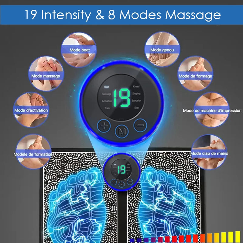 Almohadilla de masaje eléctrico para pies y masaje muscular